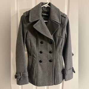 Express Gray Pea Coat size XS